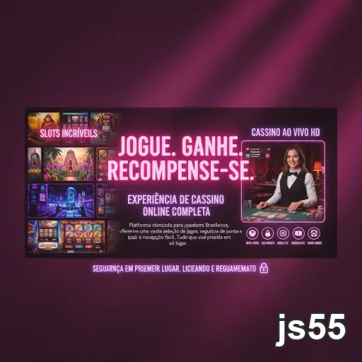 Ilustração de Explore as Slots e Live Gaming na js55 com Agilidade